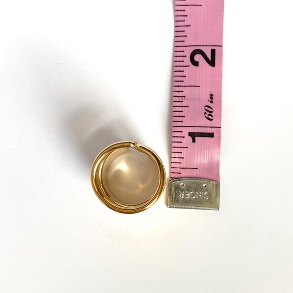 BALENCIAGA BY NICOLAS GHESQUIERE PAIR OF GOLD TONE BRASS COIL RINGS 2013 AUTH - Picture 9 of 10